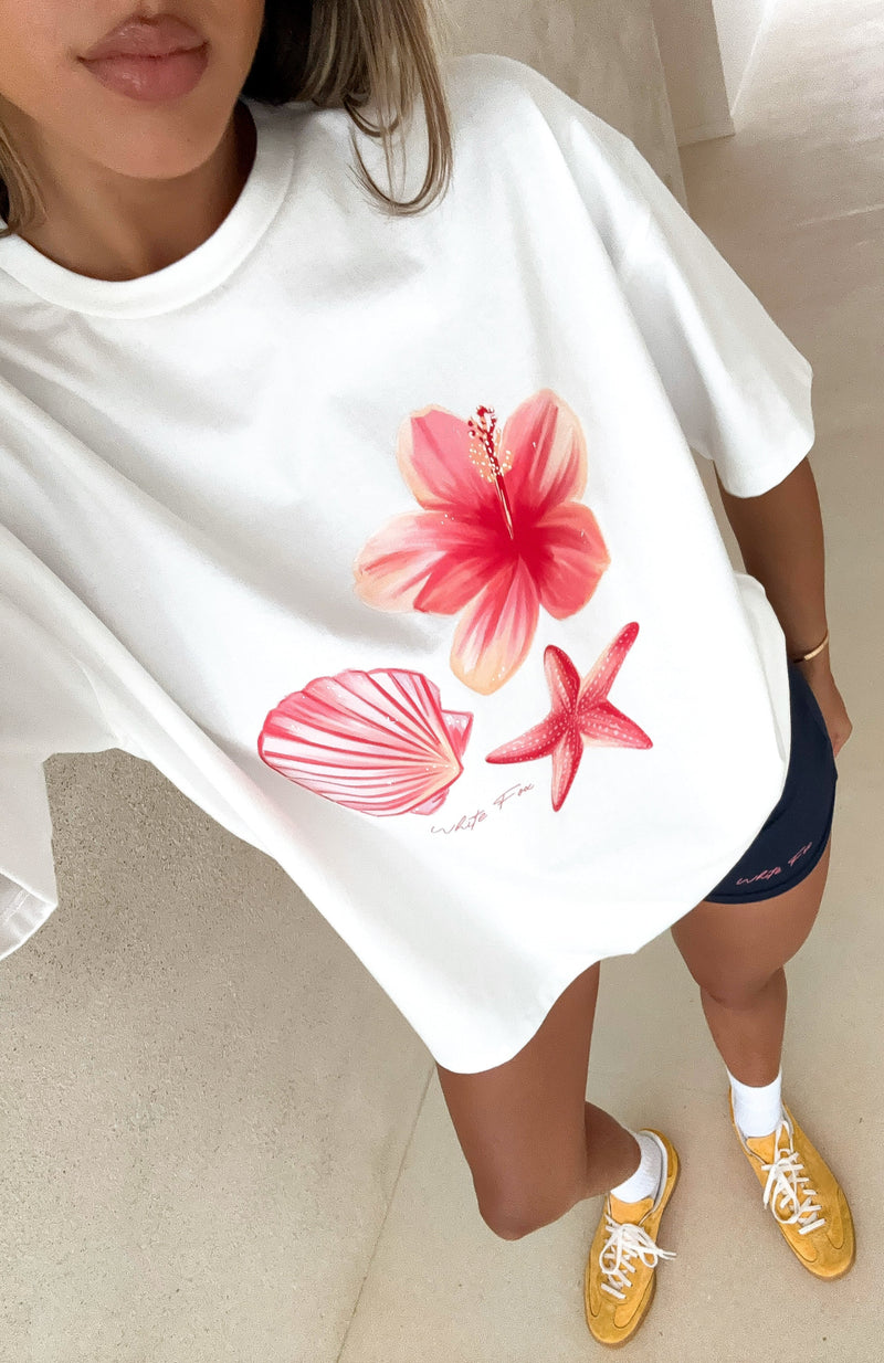 Treasured Memories Oversized Tee White