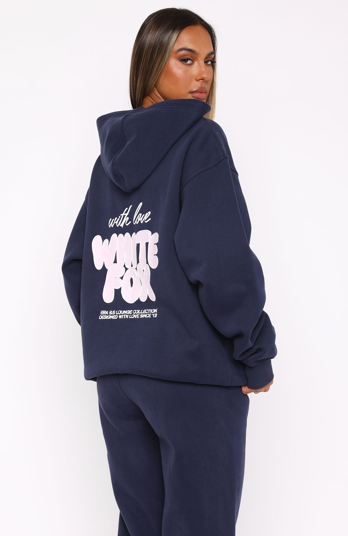 With Love Always Oversized Hoodie Navy | White Fox Boutique US