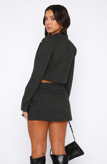 Not Like You Cropped Blazer Charcoal
