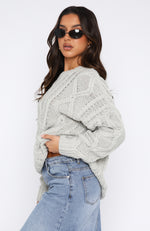 Strong Attraction Knit Sweater Grey