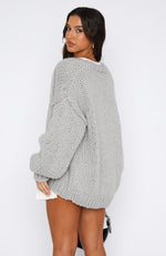 A Little Too Much Knit Cardigan Grey Marle