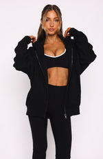 Everything You Want Zip Front Hoodie Black