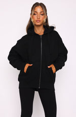 Everything You Want Zip Front Hoodie Black