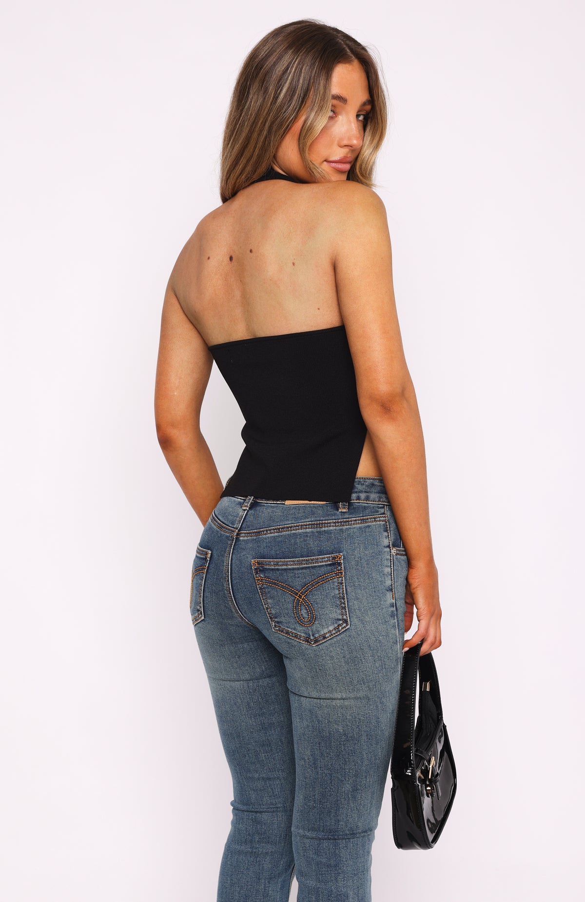 You're On Your Own Halter Top Black | White Fox Boutique US