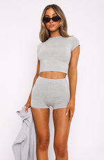 Be Your Friend Booty Shorts Grey Marle