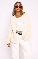 A Little Too Much Knit Cardigan Cream