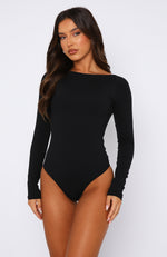 Attracted To You Long Sleeve Bodysuit Black