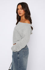 Cover Me Up Knit Sweater Grey Marle