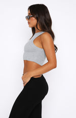Over It Now Crop Grey Marle