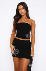 At The Club Strapless Top Black