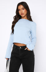 Unique Love Knit Sweater Baby Blue