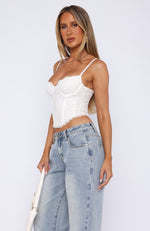 Live On Lace Bustier White