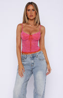 Into The Mist Lace Bustier Pink