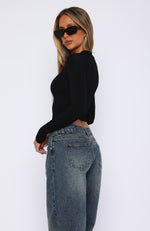 Anything You Want Long Sleeve Crop Black