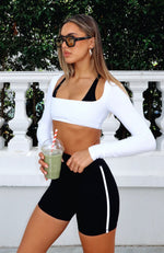 Thriving Long Sleeve Crop White