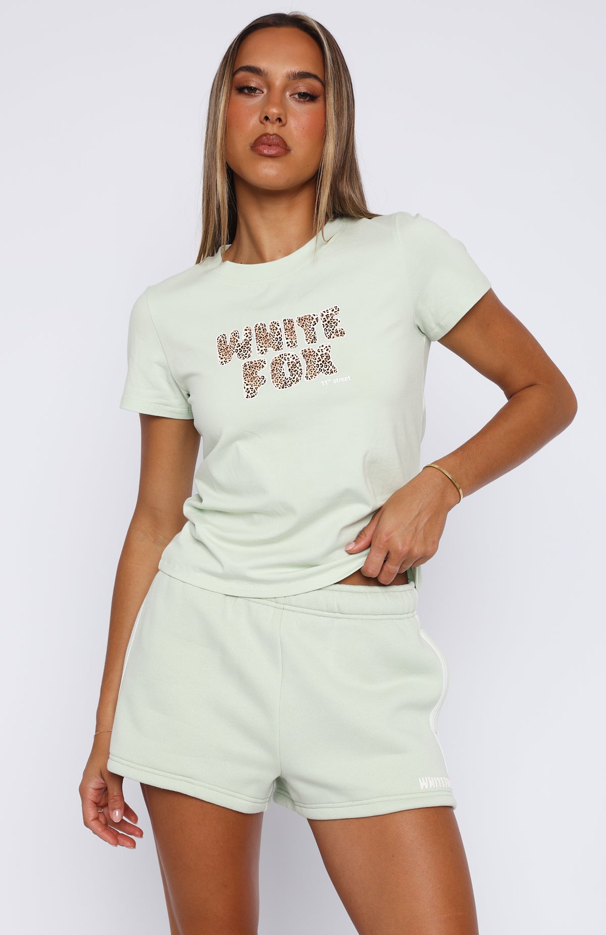 11th Street Out & About Lounge Shorts Iced Matcha | White Fox