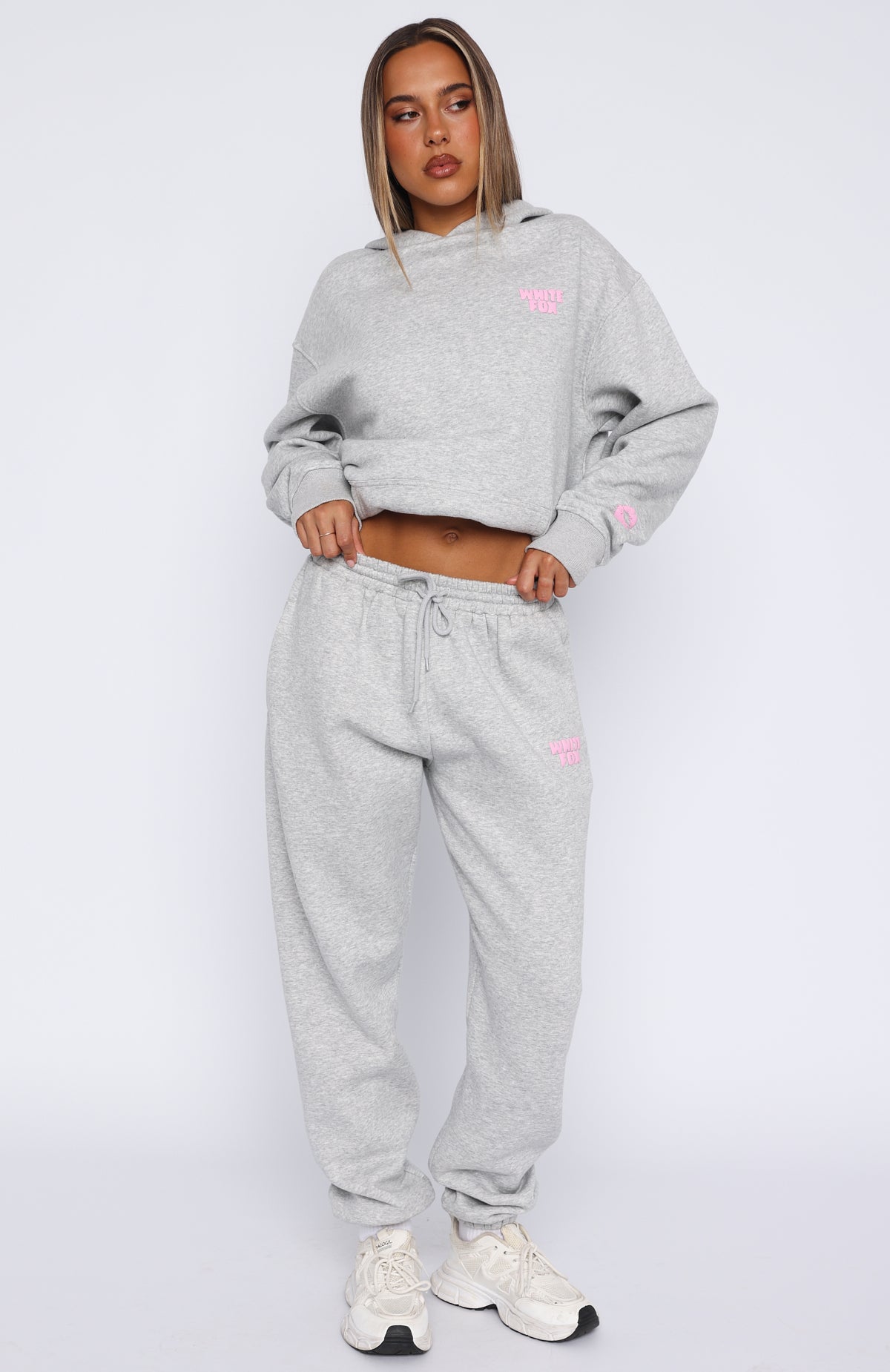 11th Street Keeping It Real Oversized Hoodie Jelly Bean | White