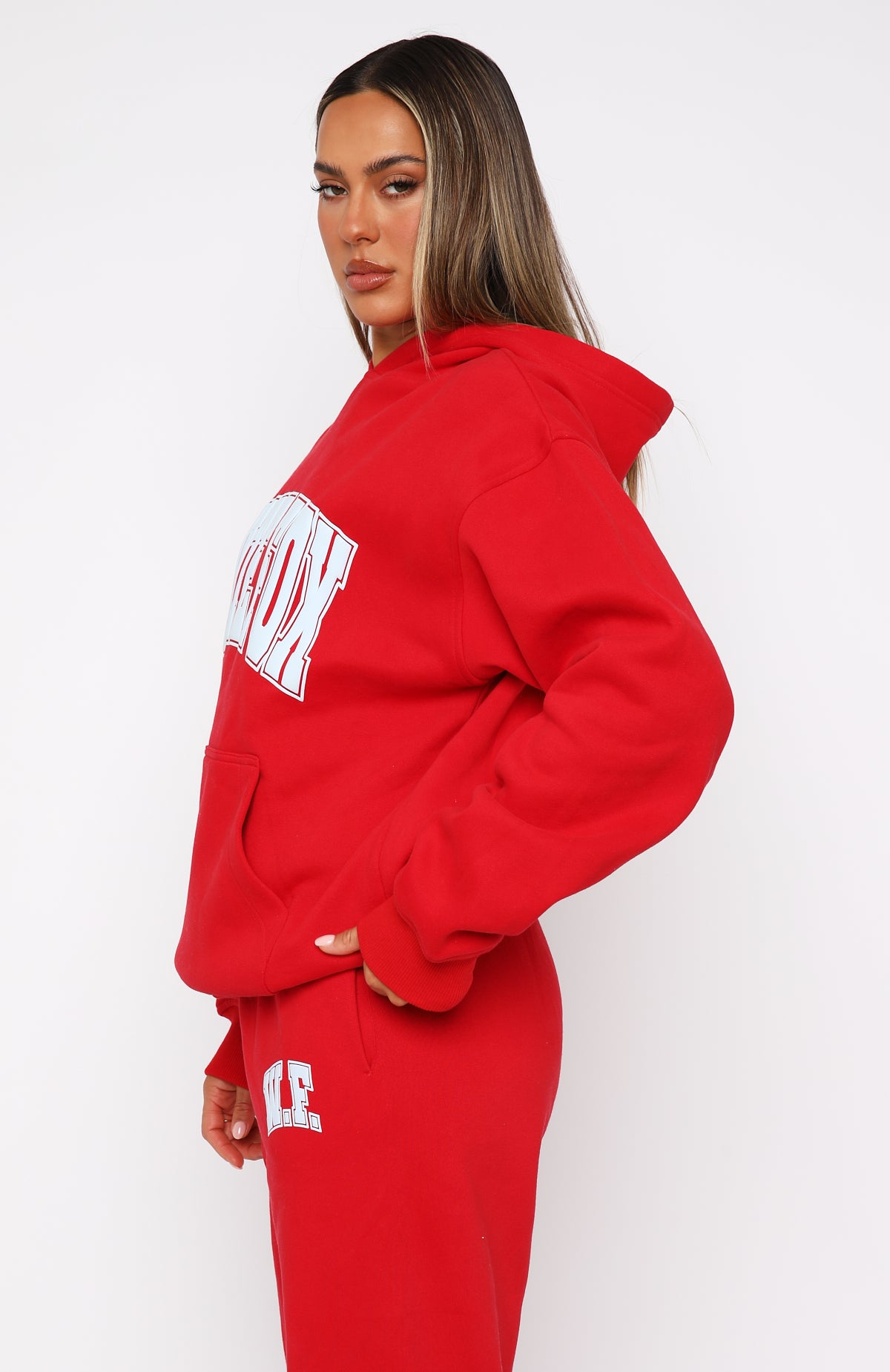 Decade Classics Varsity Oversized Hoodie Red | White Fox Boutique US