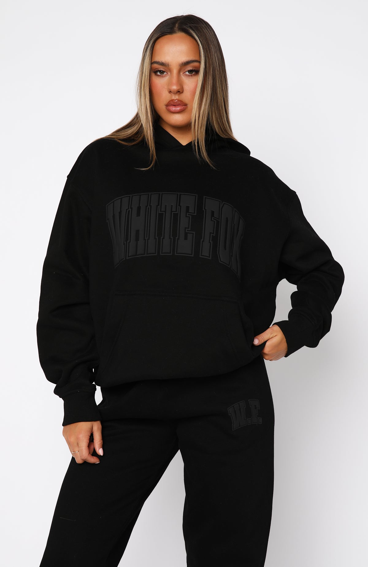 Decade Classics Varsity Oversized Hoodie Black | White Fox