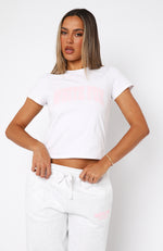 Decade Classics Varsity Relaxed Baby Tee White