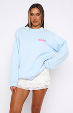 With Love & Romance Oversized Sweater Baby Blue