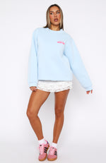 With Love & Romance Oversized Sweater Baby Blue