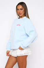 With Love & Romance Oversized Sweater Baby Blue