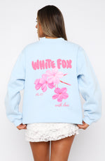 With Love & Romance Oversized Sweater Baby Blue