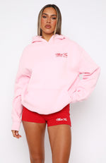 With Love & Kisses Oversized Hoodie Baby Pink