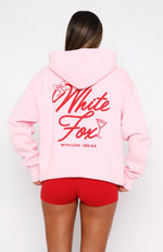 With Love Kisses Oversized Hoodie Baby Pink White Fox Boutique US