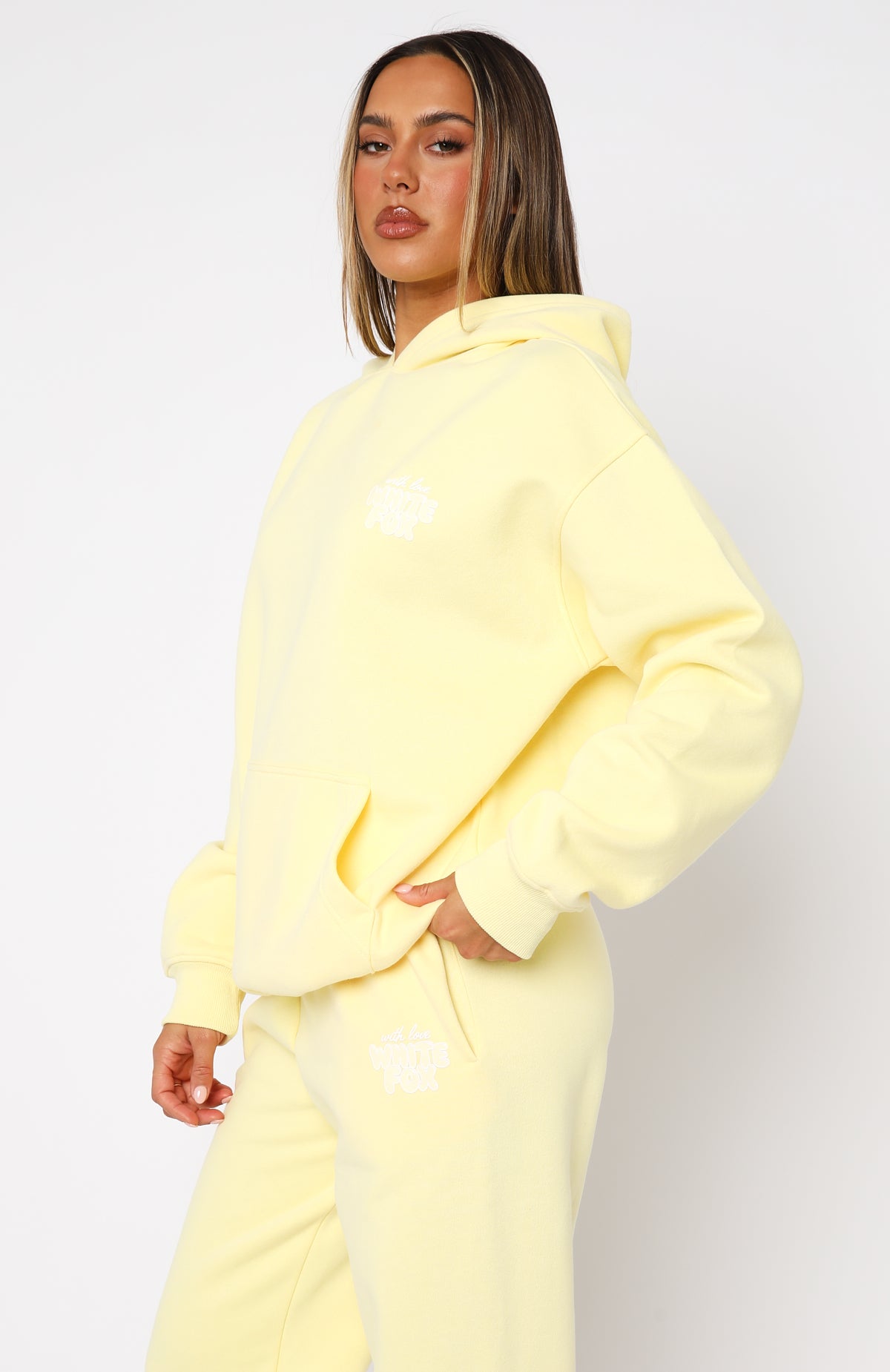 With Love Always Oversized Hoodie Lemon | White Fox Boutique US