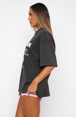 With Love In The Moment Oversized Tee Charcoal