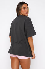 With Love In The Moment Oversized Tee Charcoal