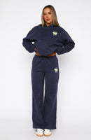 With Love For You Wide Leg Sweatpants Navy