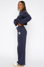 With Love For You Wide Leg Sweatpants Navy