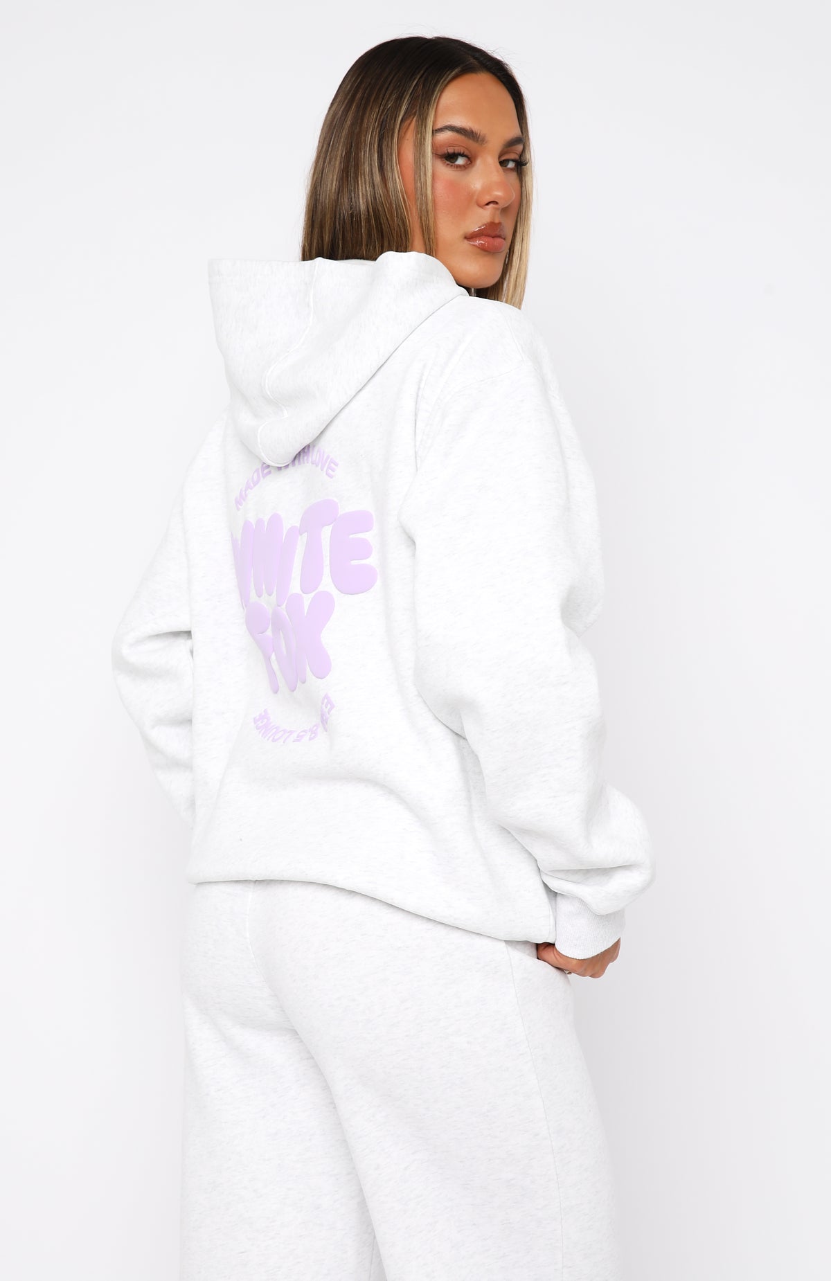 With Love For You Oversized Hoodie Grey Marle | White Fox