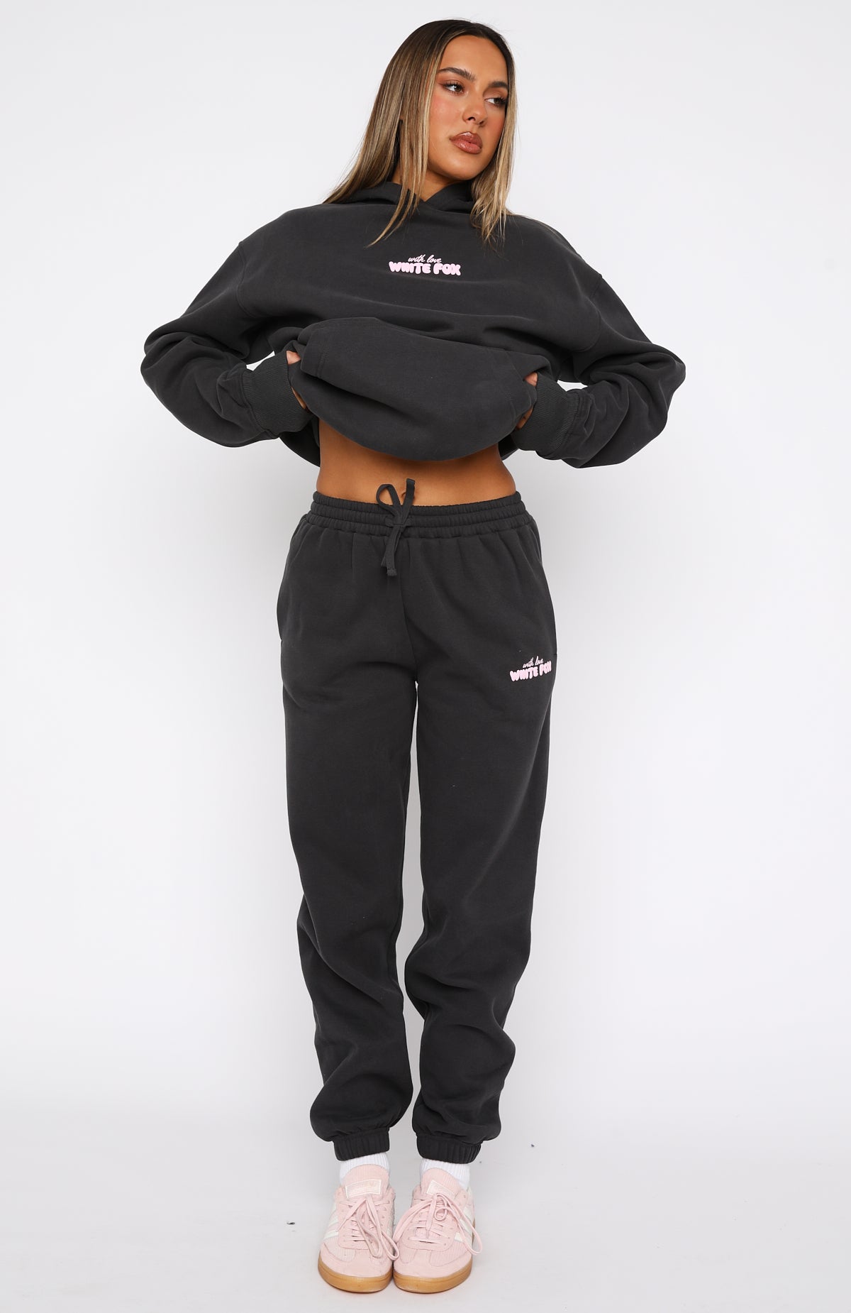 With Love In The Moment Sweatpants Charcoal | White Fox Boutique US