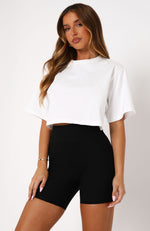 Home Stretch Oversized Cropped Tee White