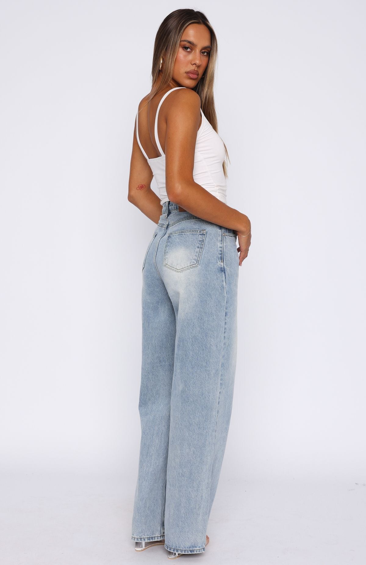 ★ ★ Here Light Blue High Rise Wide Fit Light Bl BLINK-WideLightBlueW27L32F01-