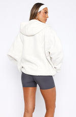 Everything You Want Zip Front Hoodie Grey Marle
