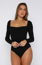 Long Sleeve Bodysuit - Black