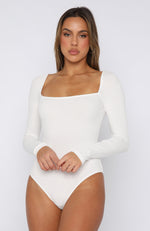 Pretty Picture Long Sleeve Bodysuit White