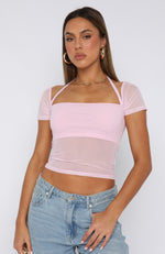 Without A Doubt Mesh Top Baby Pink