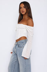 Keep Going Up Long Sleeve Bustier Off White