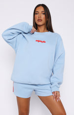 Make You Double Take Oversized Sweater Baby Blue