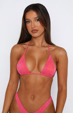 Beach Babe Bikini Top Hot Pink