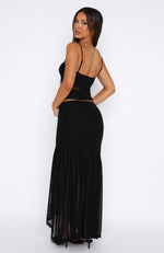 Loved Up Mesh Maxi Skirt Black