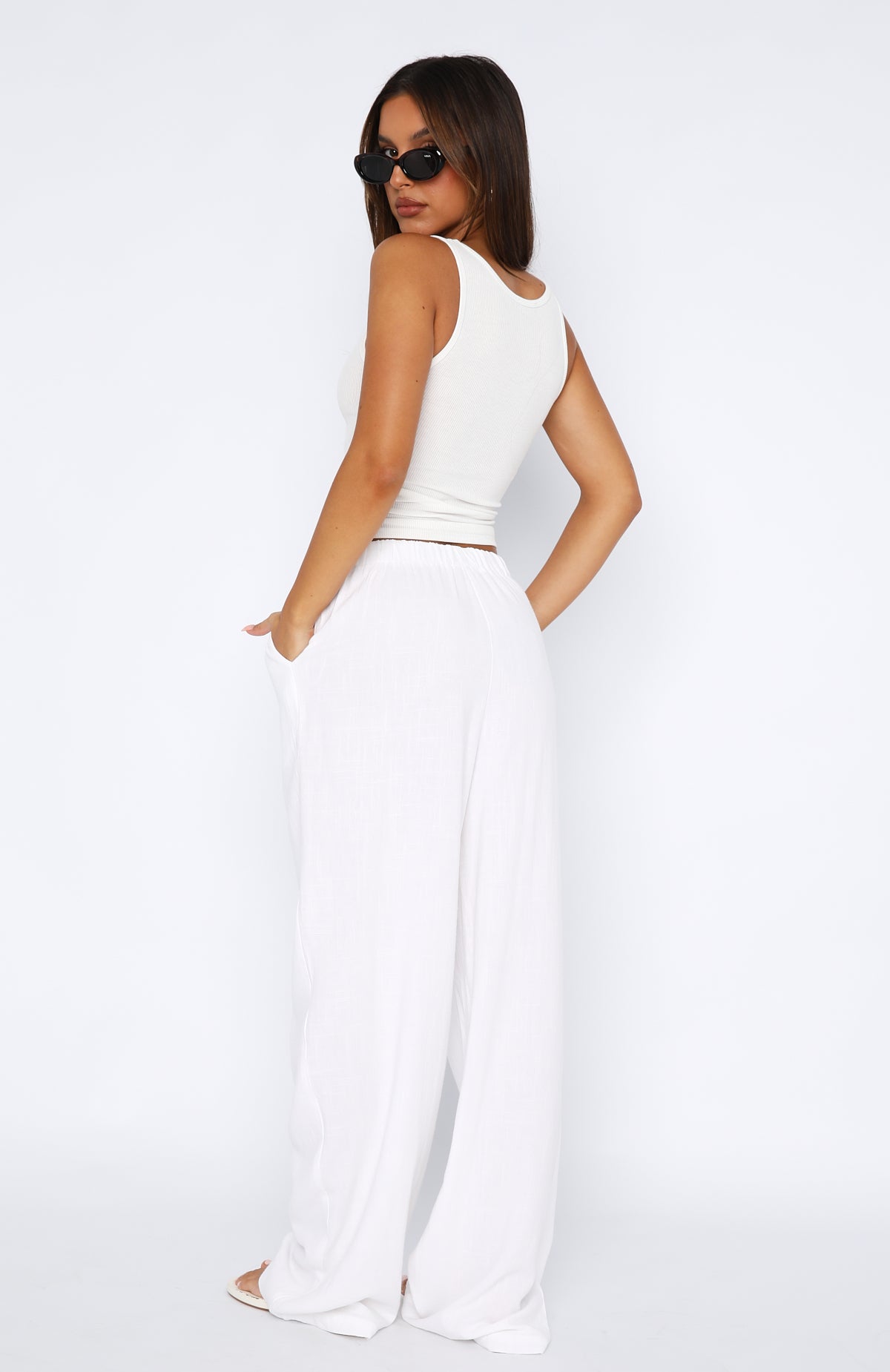 パンツ・ボトムスその他 FARM RIO White Linen Pant Off-White Euroflax™ Premium Linen High Waisted Pants – FARM Rio