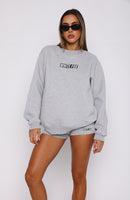 Run The World Oversized Sweater Grey Marle