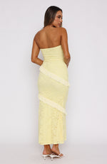 She's A Masterpiece Lace Maxi Dress Lemon